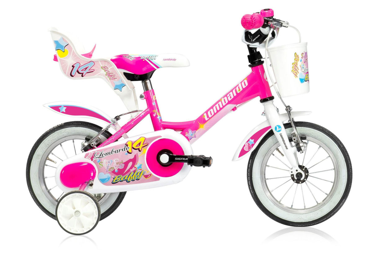 Lombardo Baffy Damesfiets roze wit vrijloop +2 handrem