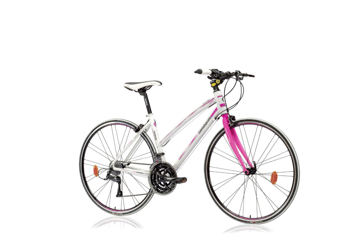 Lombardo Ventimiglia  Damesfiets 48 cm wit fuchsia 24 sp