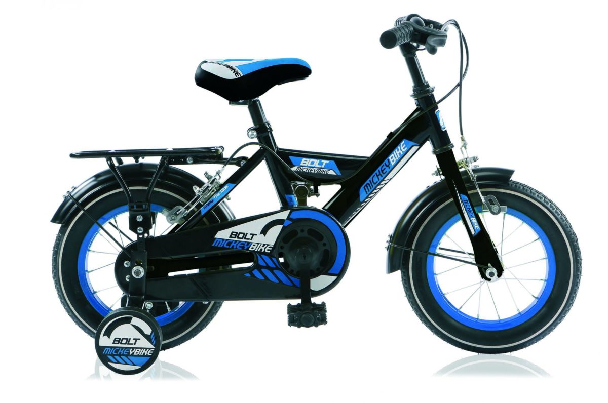 Mickey Bike jongens 16 inch blauw zwart vrijloop + 2 handrem