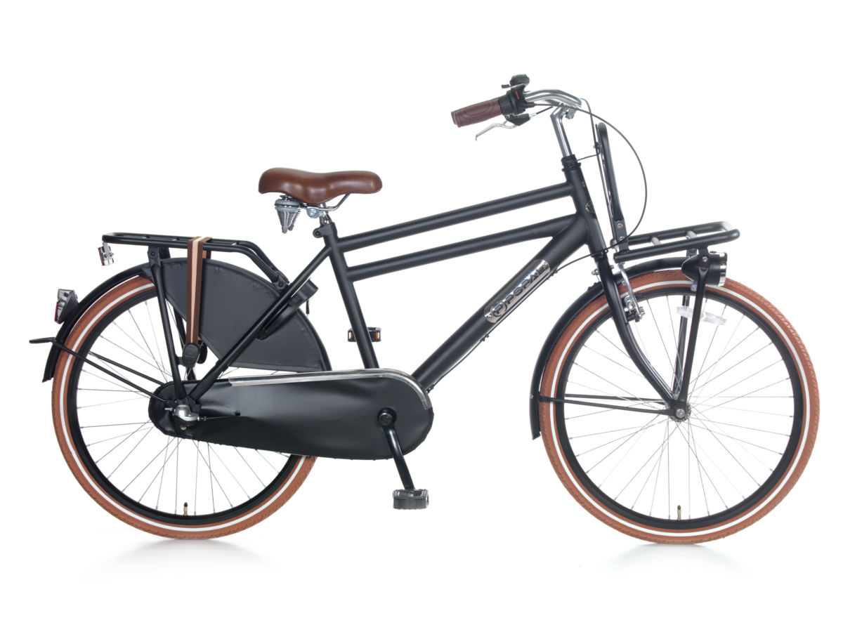 Popal Daily Dutch Basic+ 24 inch Jongensfietsen  2488N3 Mat Zwart