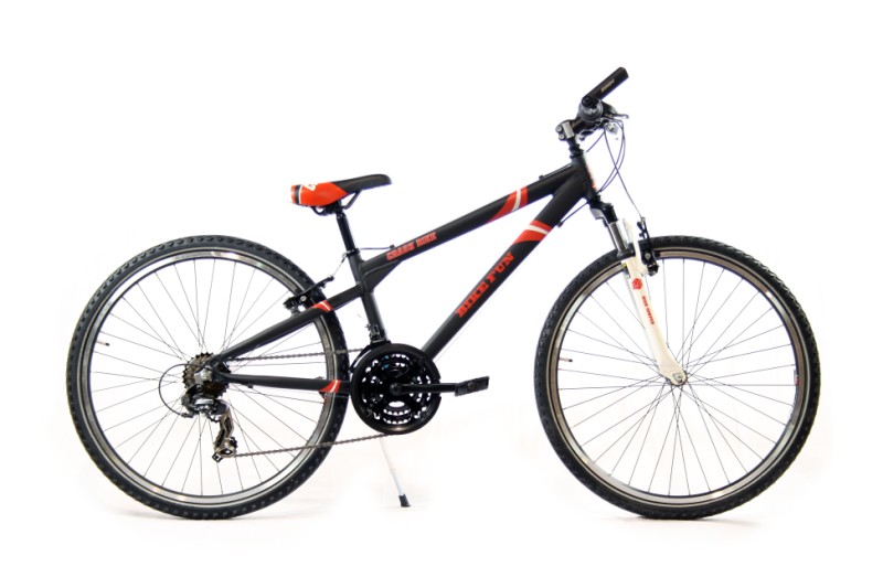 Bike Fun Crash bike 21 sp  mat zwart red