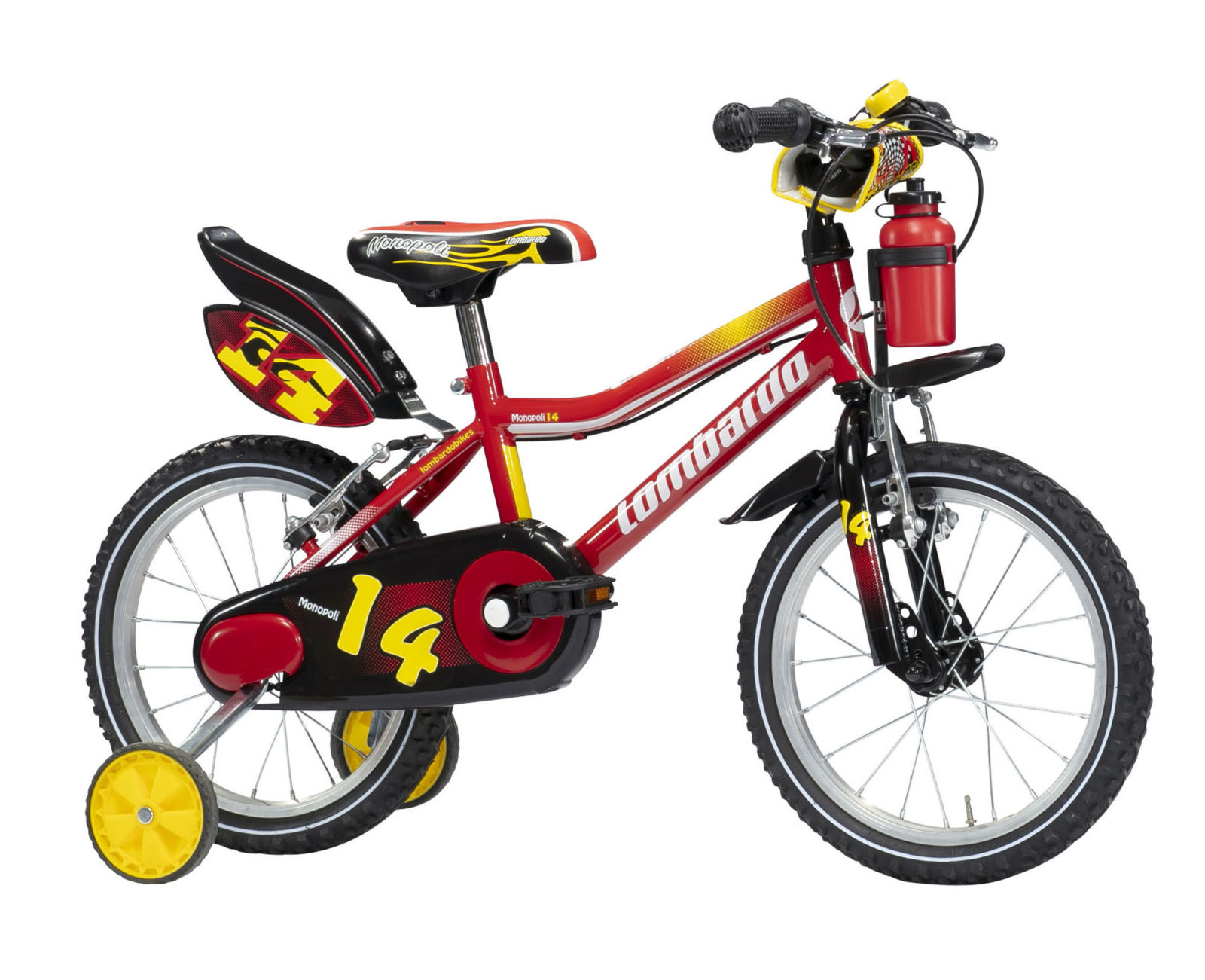 Lombardo Monopoli Herenfiets rood geel vrijloop + 2 handrem