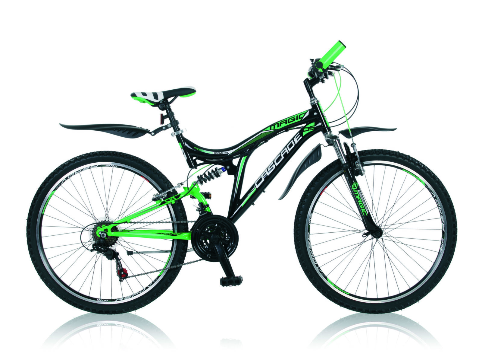 Magic Cascade Herenfiets 36 cm groen zwart  18 Speed