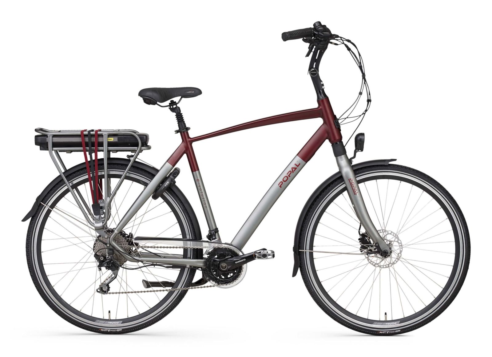 Popal E-Volution 13.0  Grey - Matt Red  28 inch / 57 cm Elektrische fietsen  E-vo 13.0 Grey-Matt red