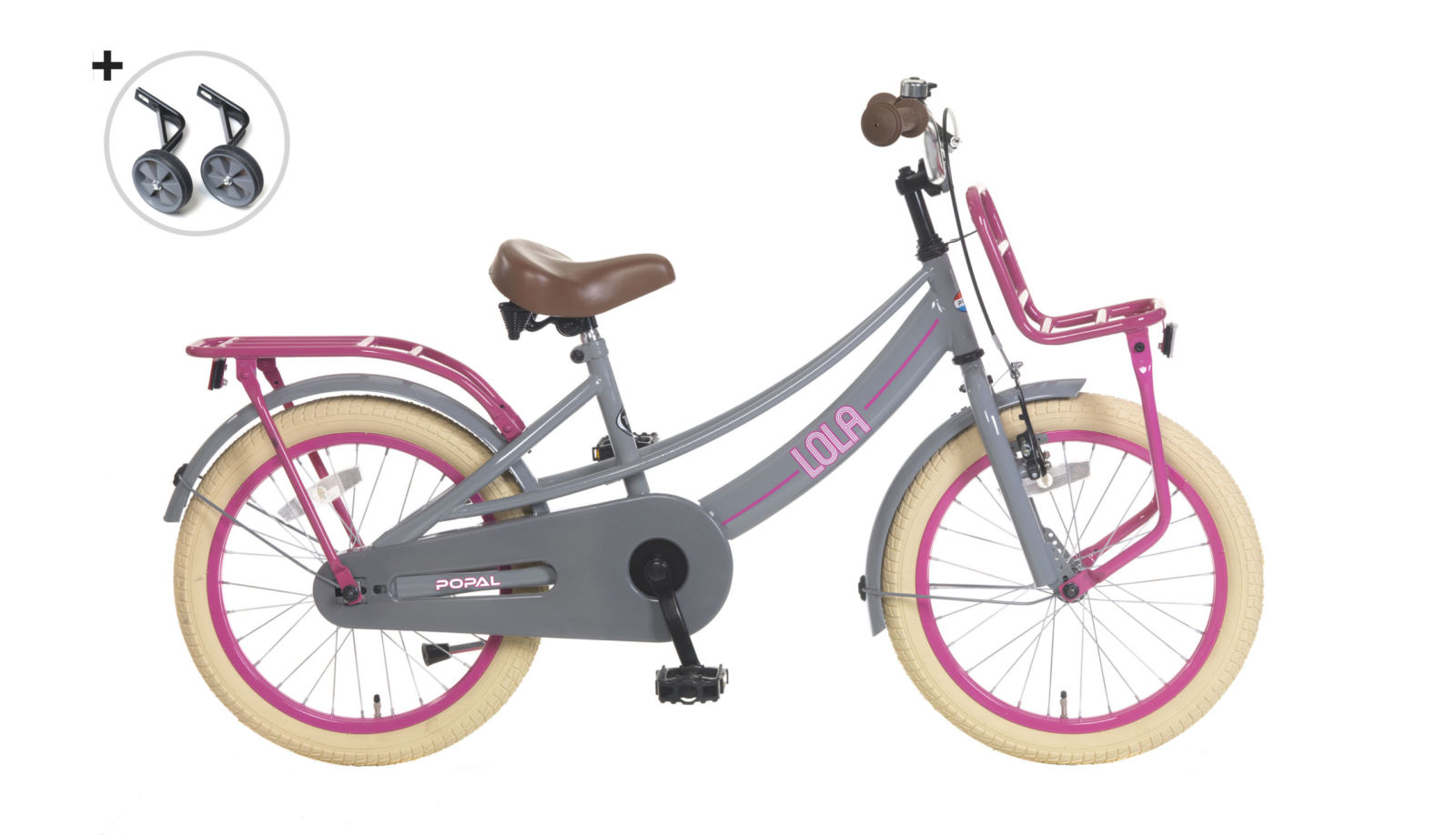 Popal Lola 18 inch 1859 GrijsRoze