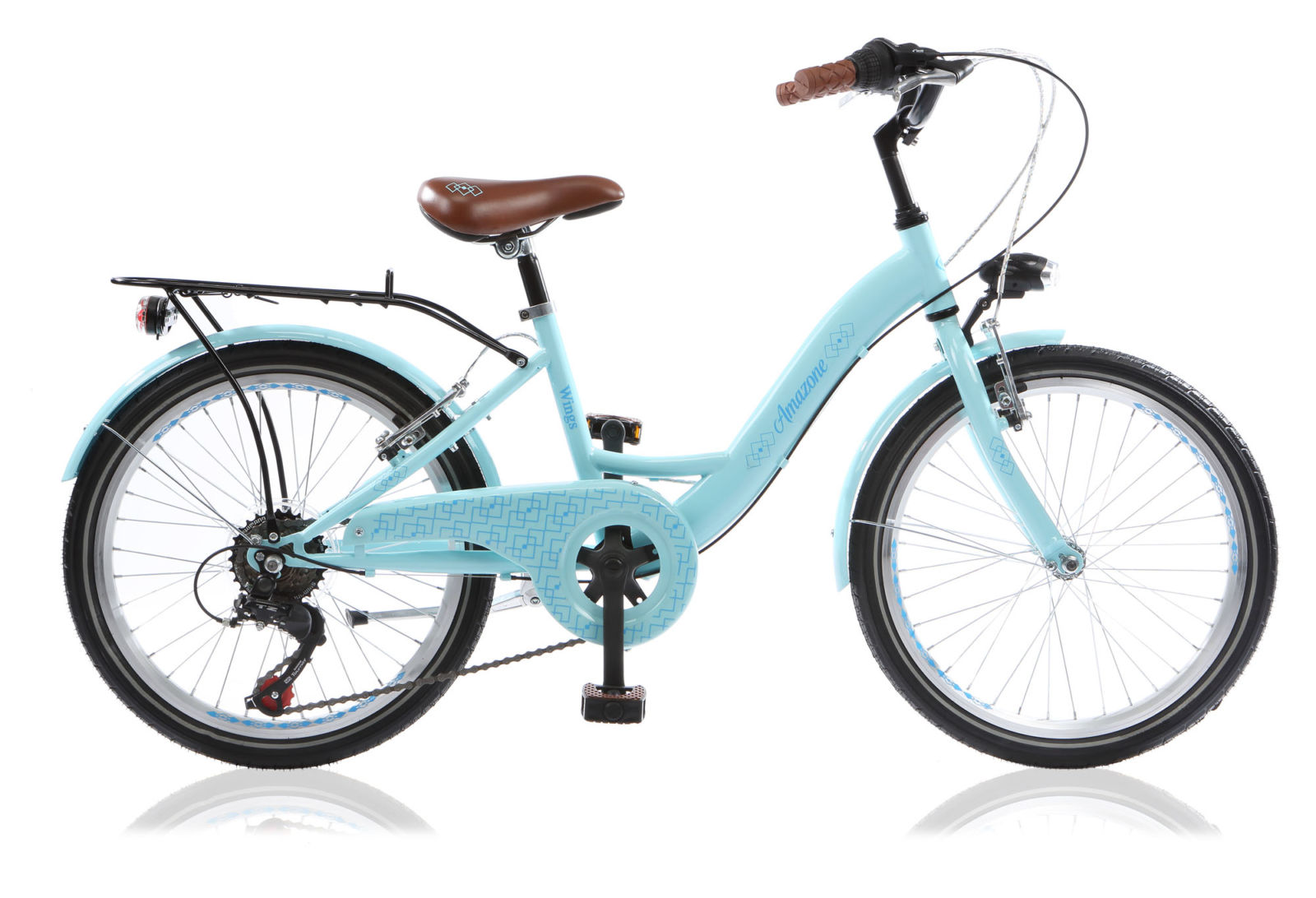 Wings Amazone Damesfiets 36 cm 6 Speed licht blauw