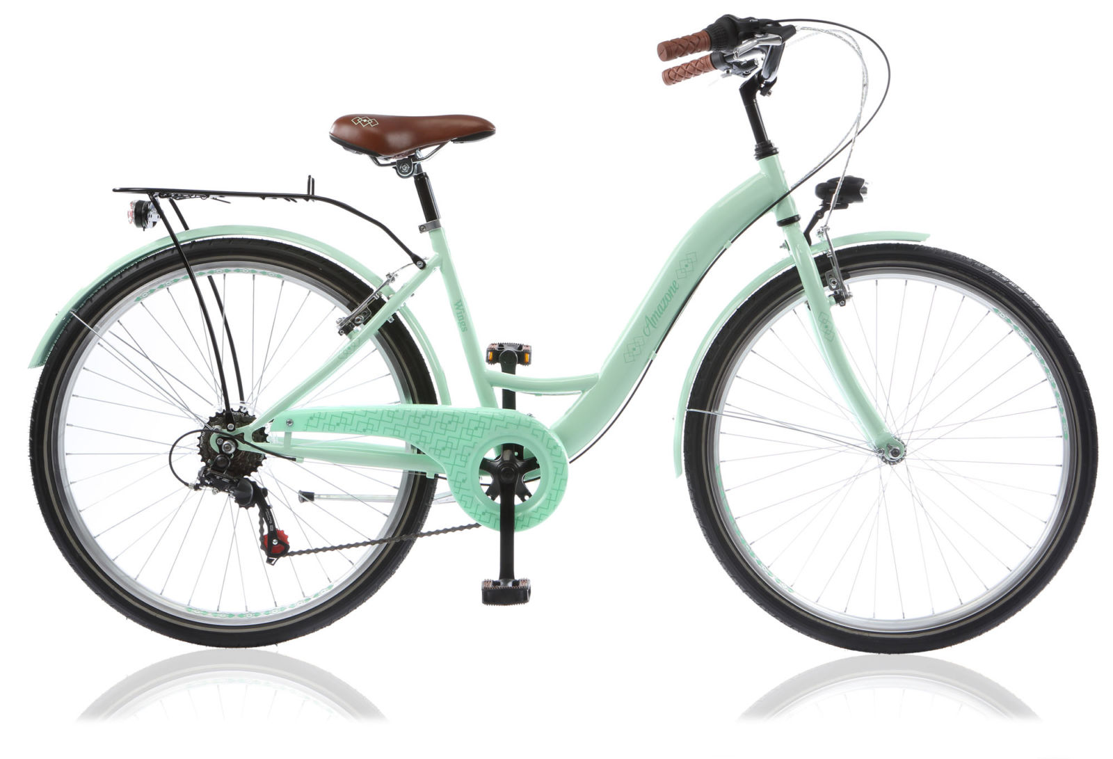 Wings Amazone Damesfiets 36 cm 6 Speed licht groen