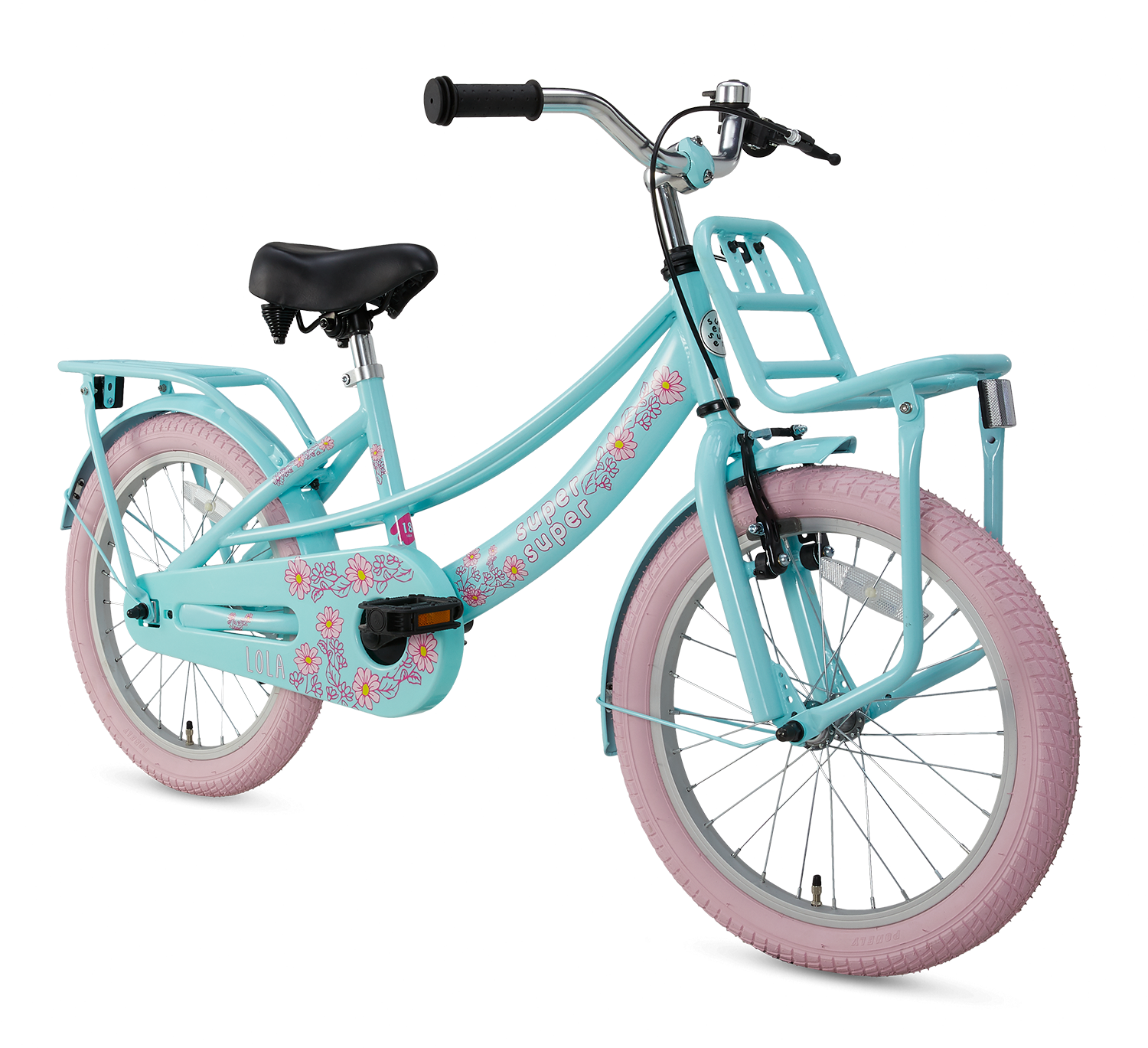 Supersuper Lola 18 Meisjesfietsen  S1859-MINT-ROZE