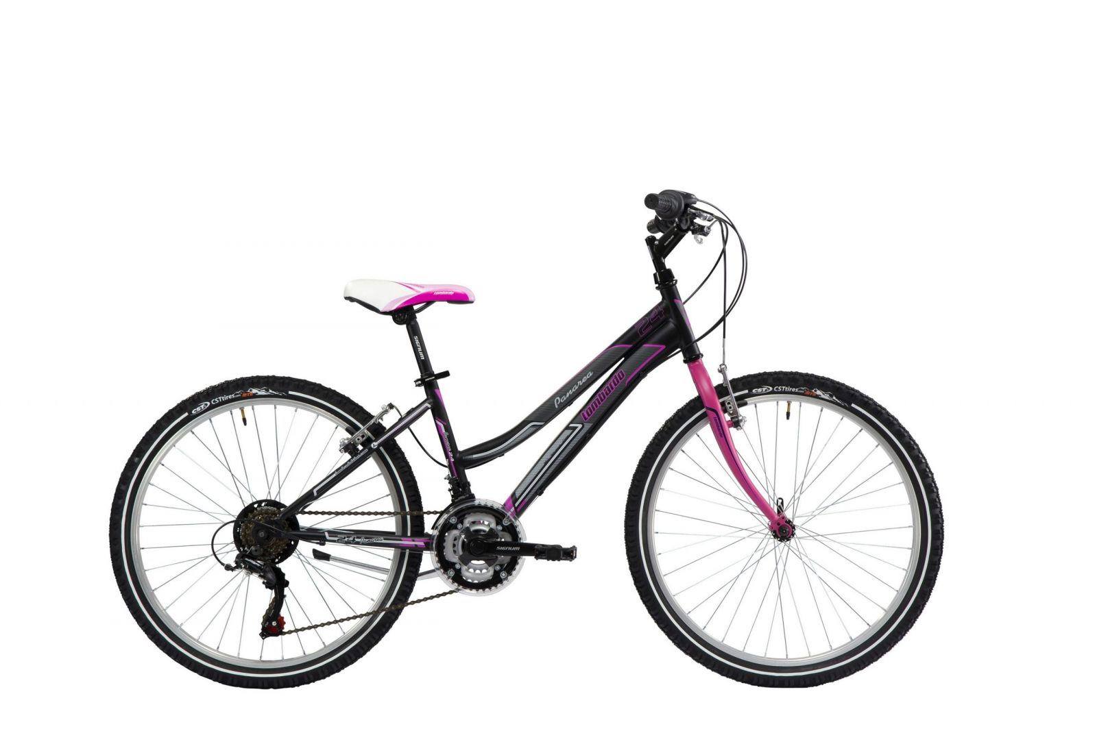 Lombardo Panarea Damesfiets 35 cm 18 Speed zwart fuchsia