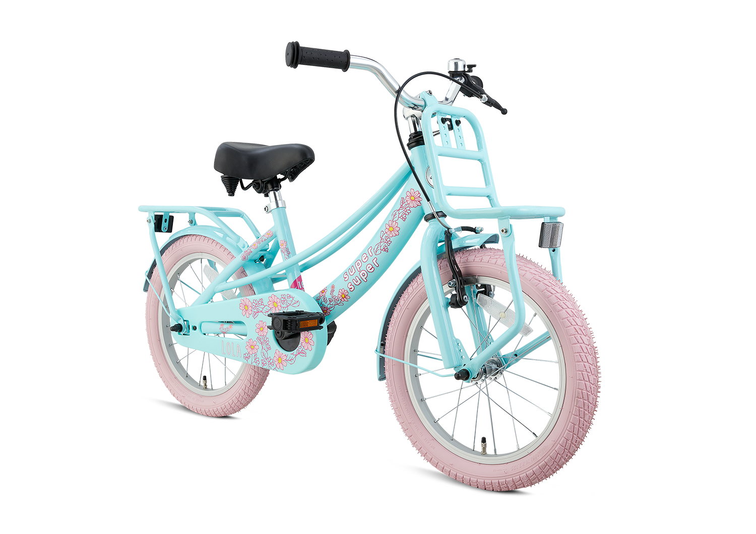 Supersuper Lola 16 Meisjesfietsen  S1659-MINT-ROZE