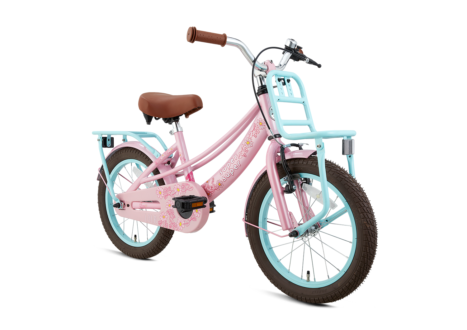 Supersuper Lola 16 Meisjesfietsen  S1659-ROZE-TURQ