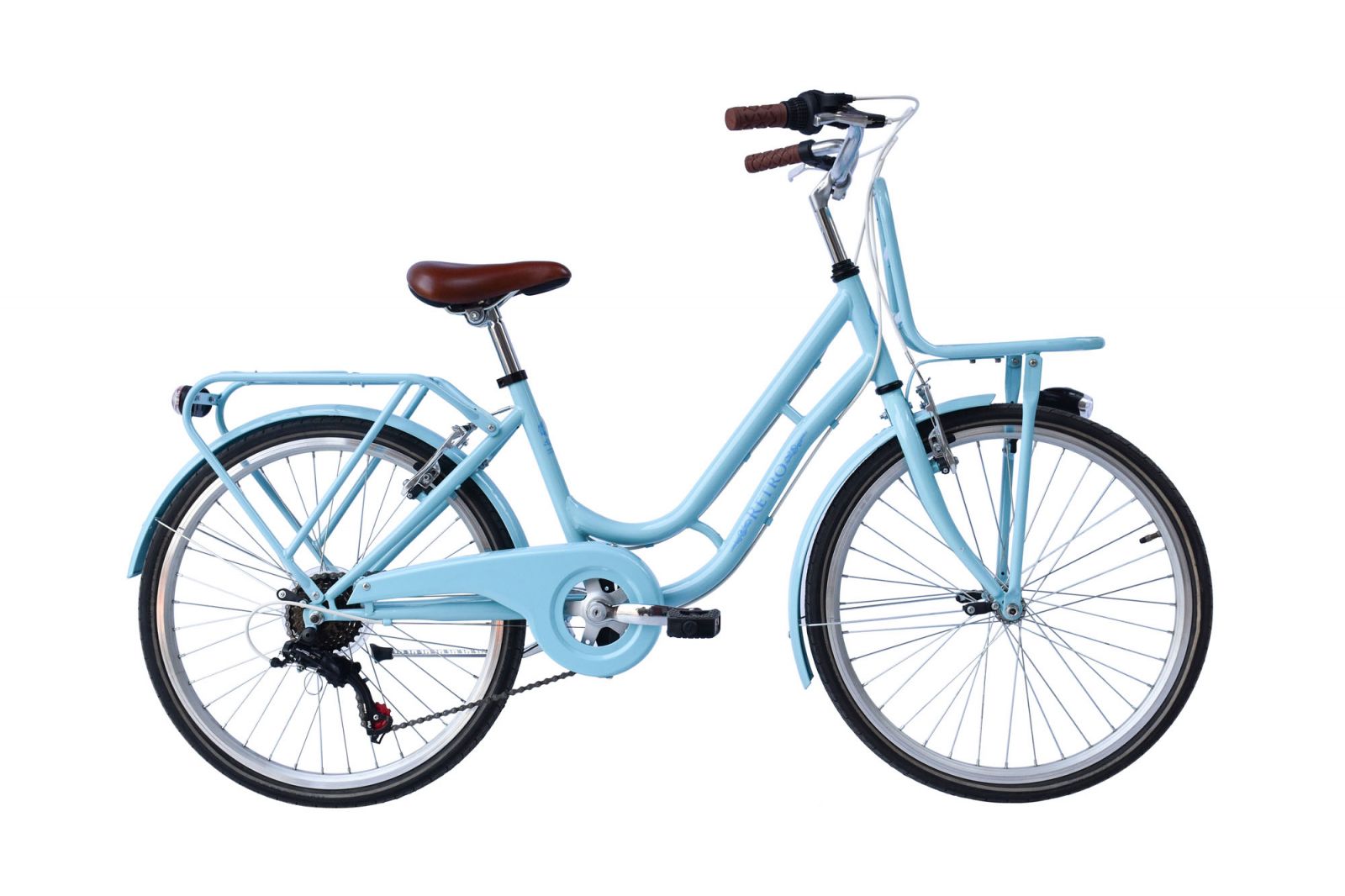 Magic Retro Damesfiets 34 cm 6 speed blue