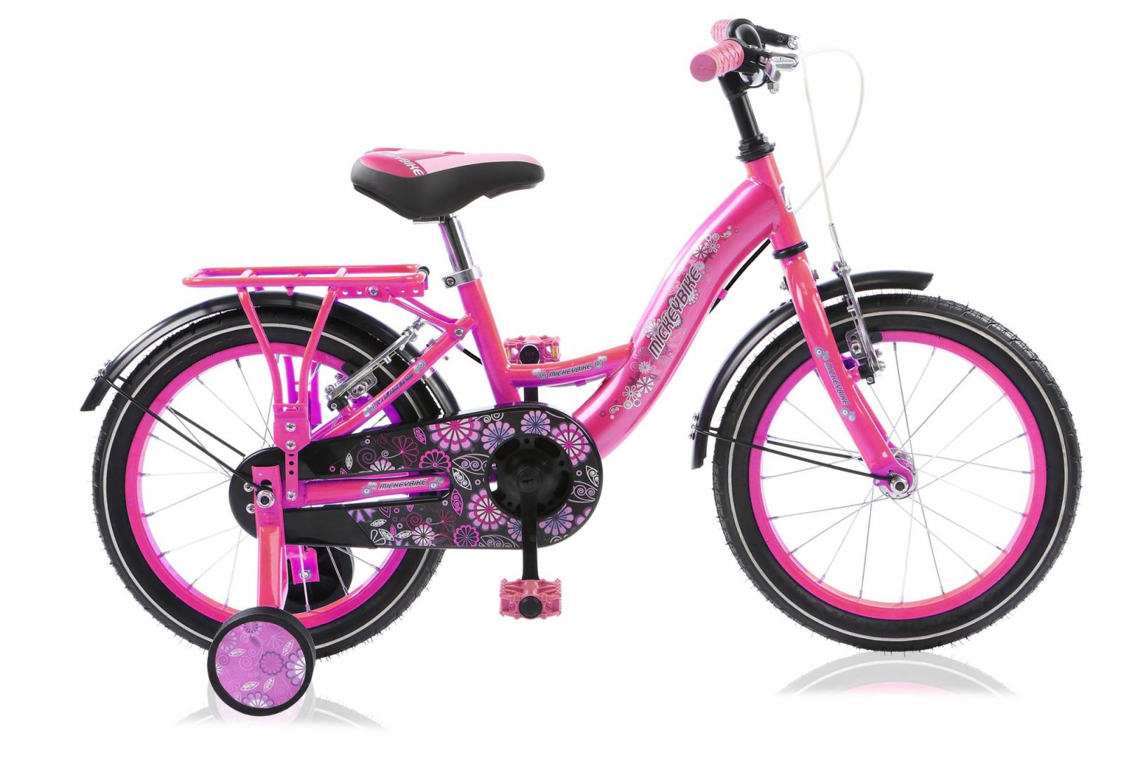 Mickey Bike 16 inch roze vrijloop + 2 handrem