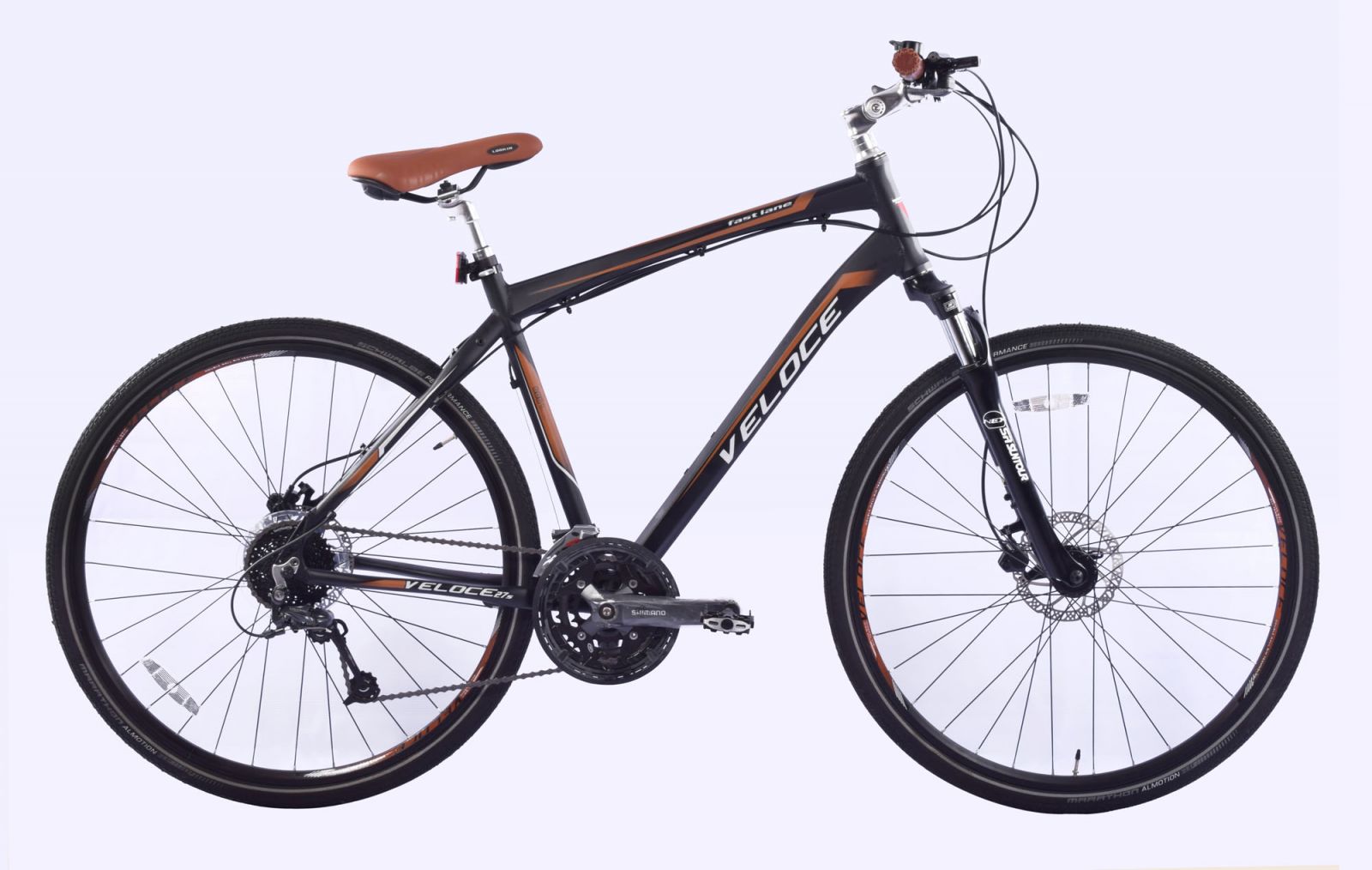 Veloce Fast Lane Herenfiets 51 cm 27 Speed Herenfiets disc zw/br