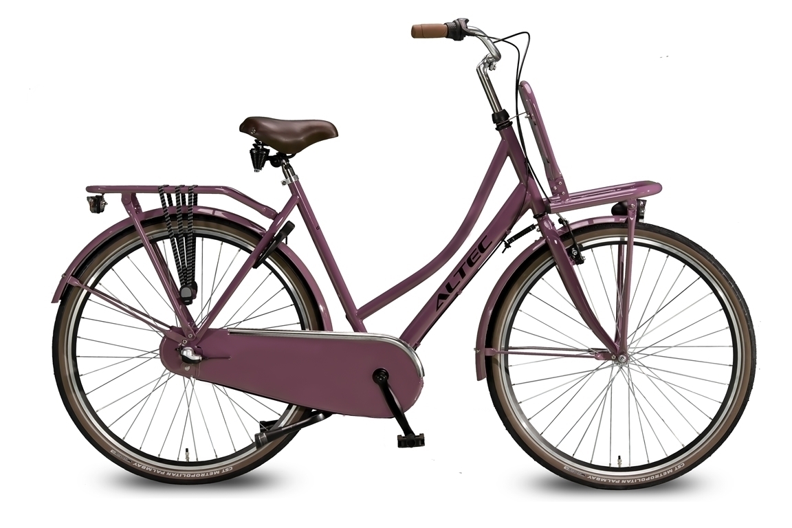 altec dutch 28inch transportfiets n3 dark rose 57 cm