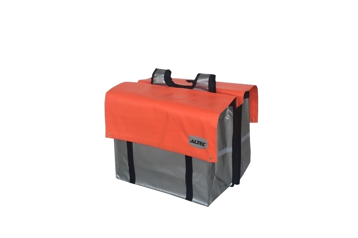 Altec Fietstas Bisonyl Dubbel Grijs/Oranje 38x15x33 / 45L