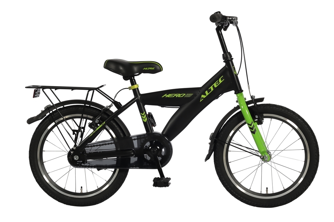 altec hero 18 inch jongensfiets zwartgroen