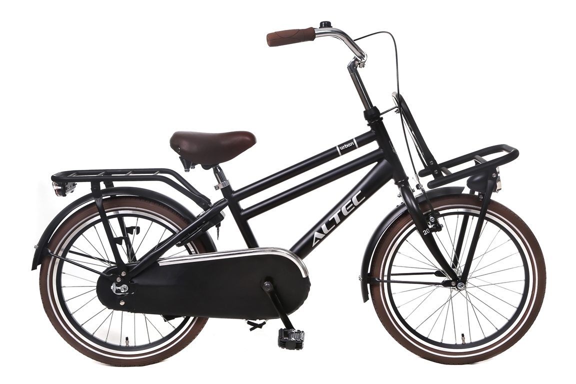 altec urban 20 inch transportfiets jongensfiets zwart