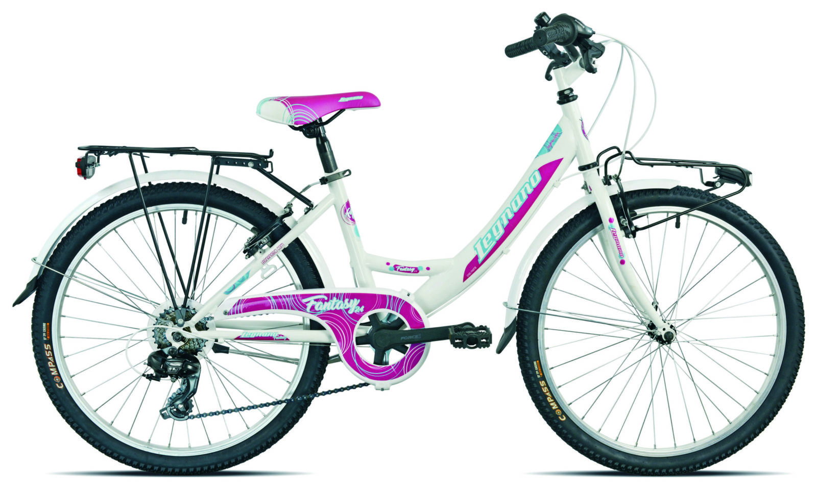 Esperia Fantasy Damesfiets 32 cm 6 Speed wit/purper