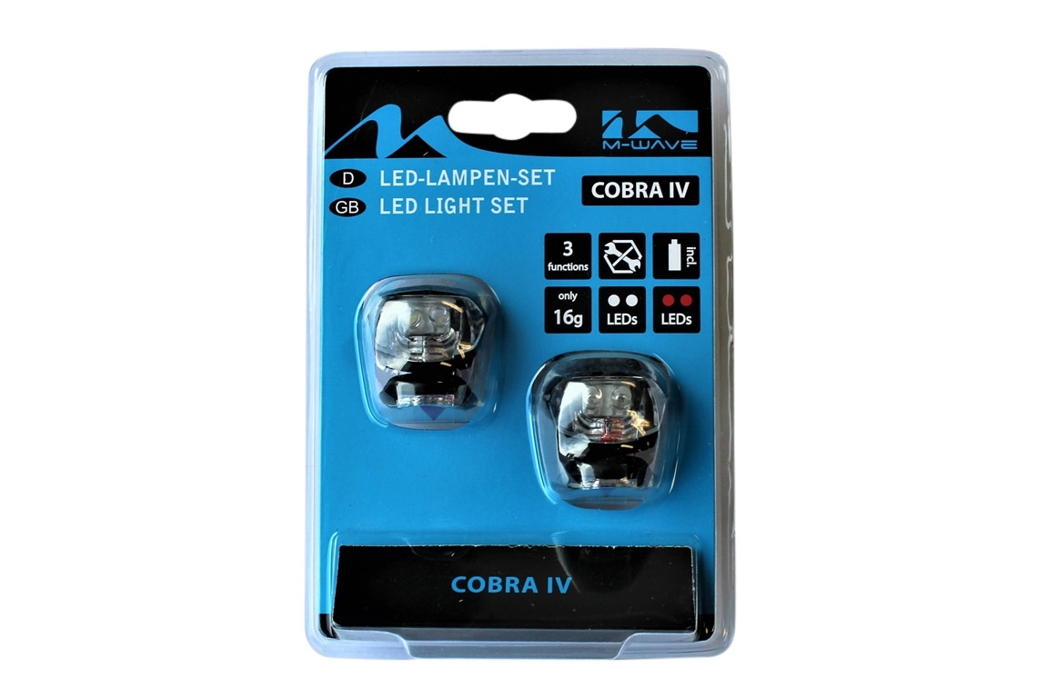 fietsverlichting set led cobra 220630 zwart