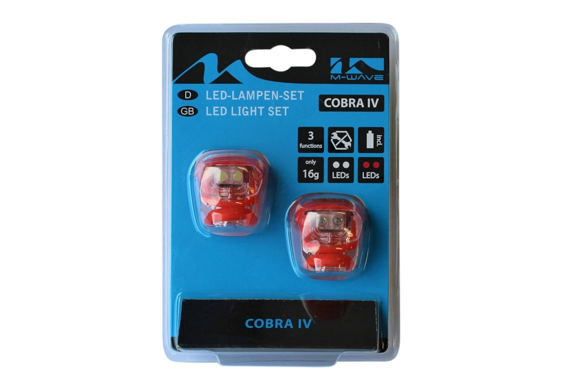 fietsverlichting set led cobra 220633 rood