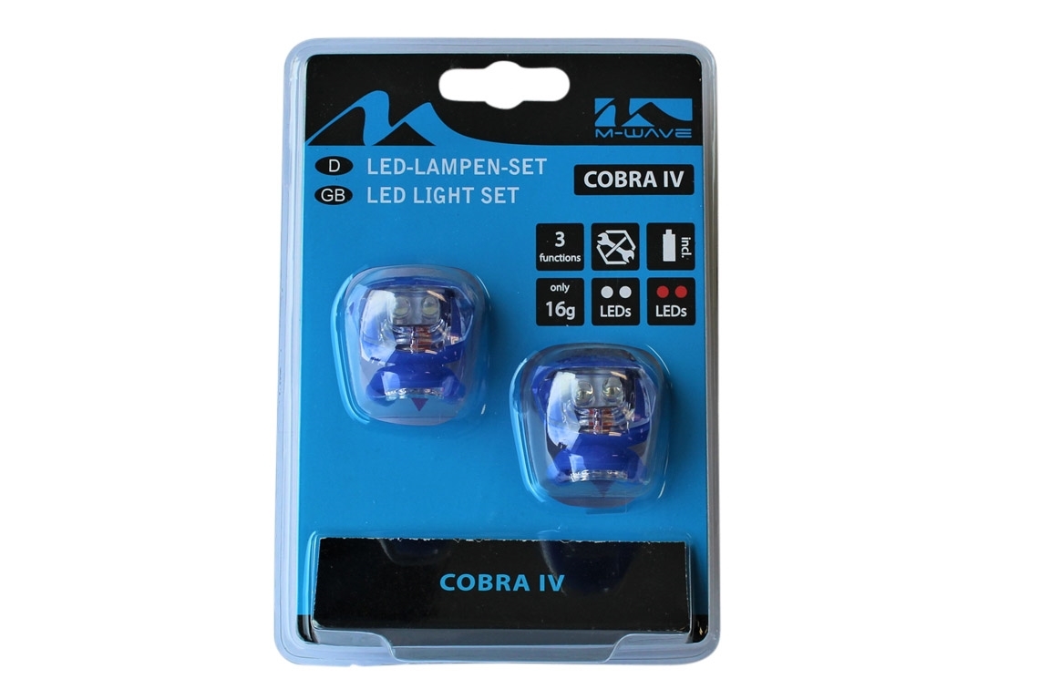 fietsverlichting set led cobra 220634 blauw