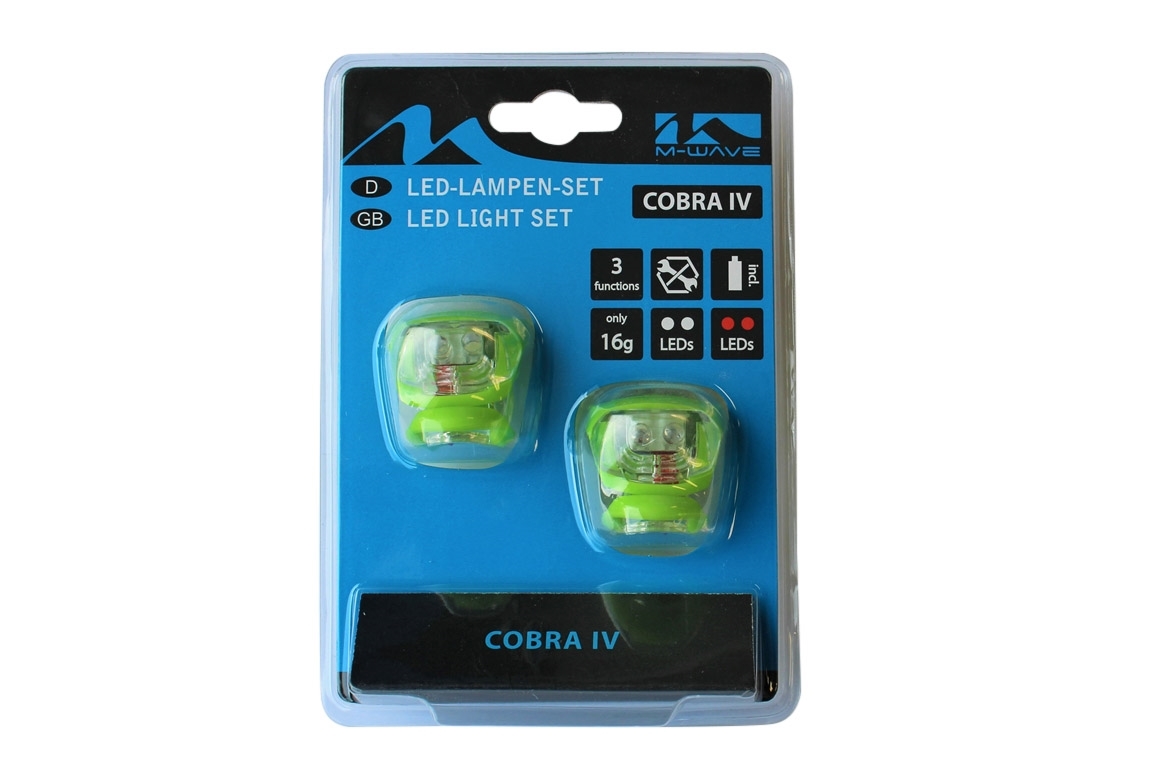 fietsverlichting set led cobra 220635 groen