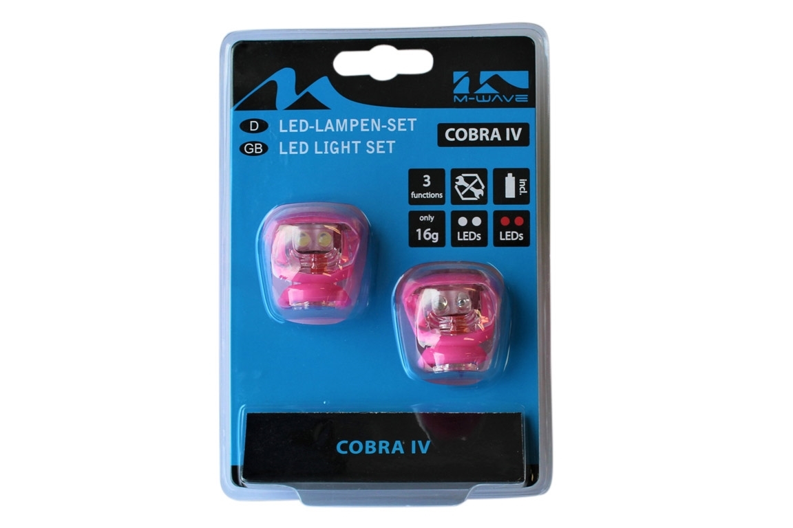 Fietsverlichting set Led Cobra 220638 Roze