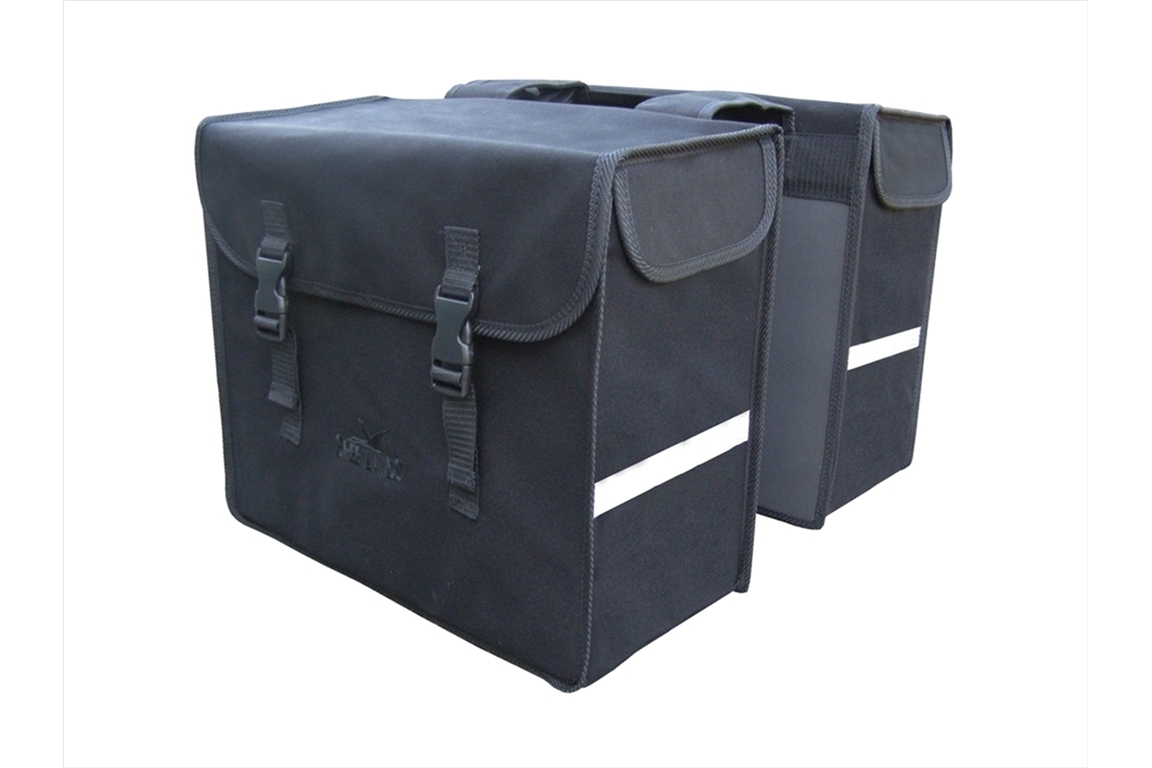 Greenlands Fietstas Canvas Dubbel Zwart 33 ltr    3159K *** ACTIE OPRUIMING UITVERKOOP ***