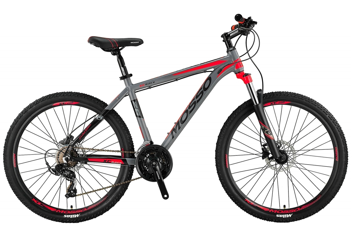 mosso wildfire 26 inch 18 mtb ltd hydrbrakes limited edition greyred