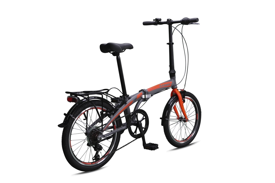 umit vouwfiets folding 20 inch aluminium 6v grijsorange 2