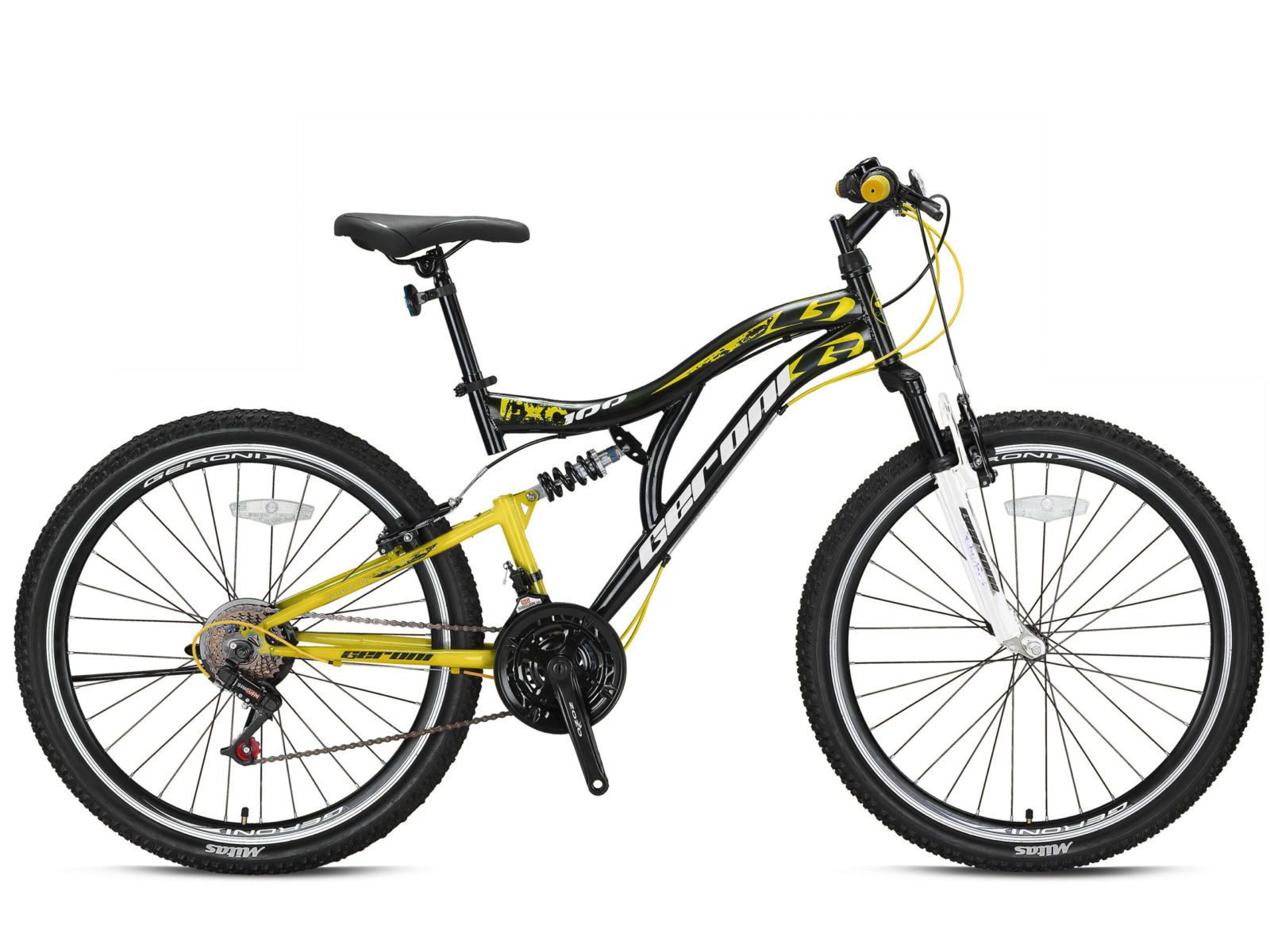 FXC 100 MTB 24 inch F/S  zwart geel 21sp