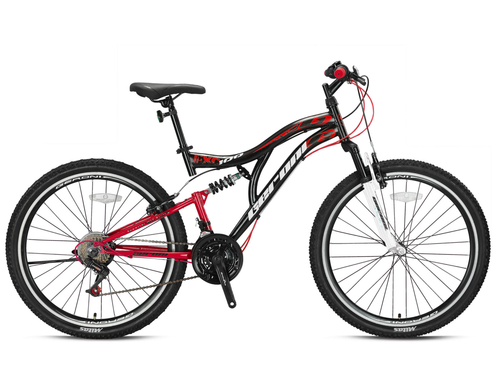 FXC 100 MTB 26" F/S  zwart rood 21sp