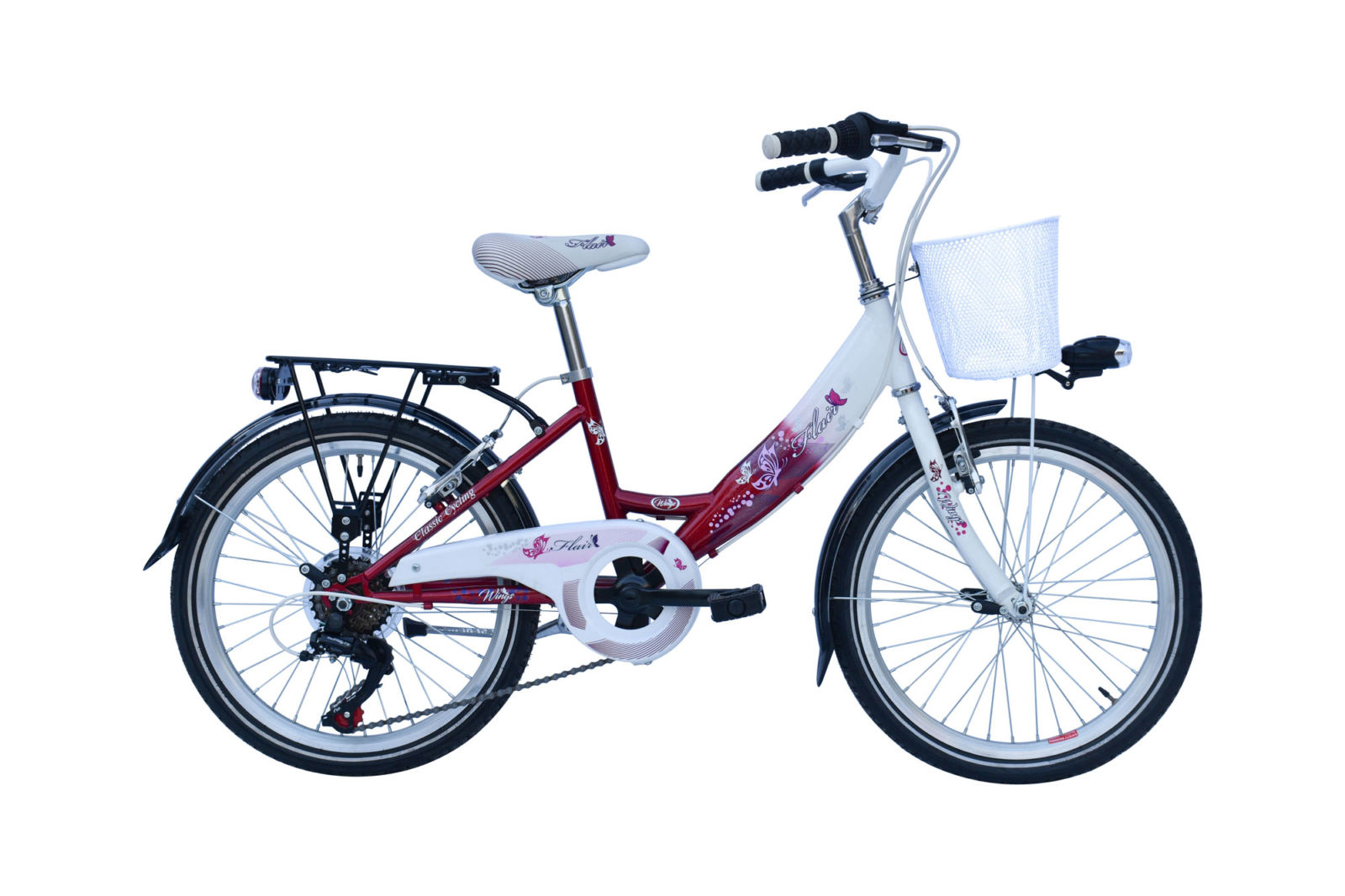 MBM Flair Damesfiets 30 cm 6 Speed Fuchsia wit