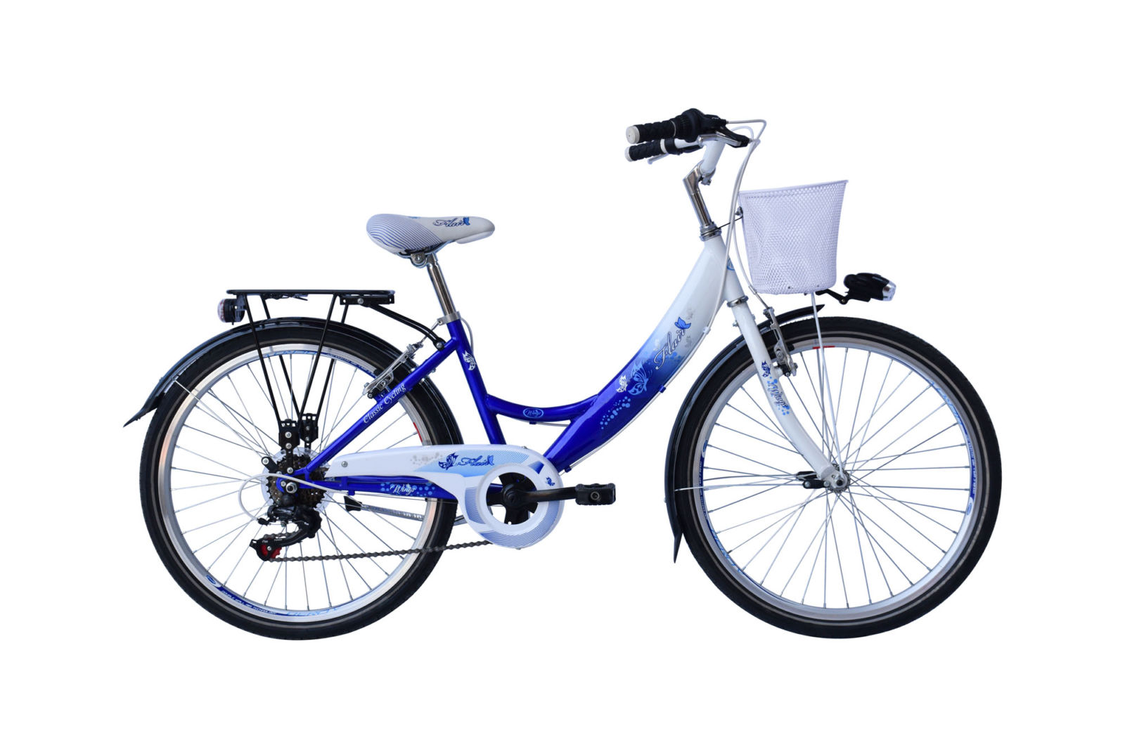 MBM Flair Damesfiets 35 cm 6 Speed blauw wit