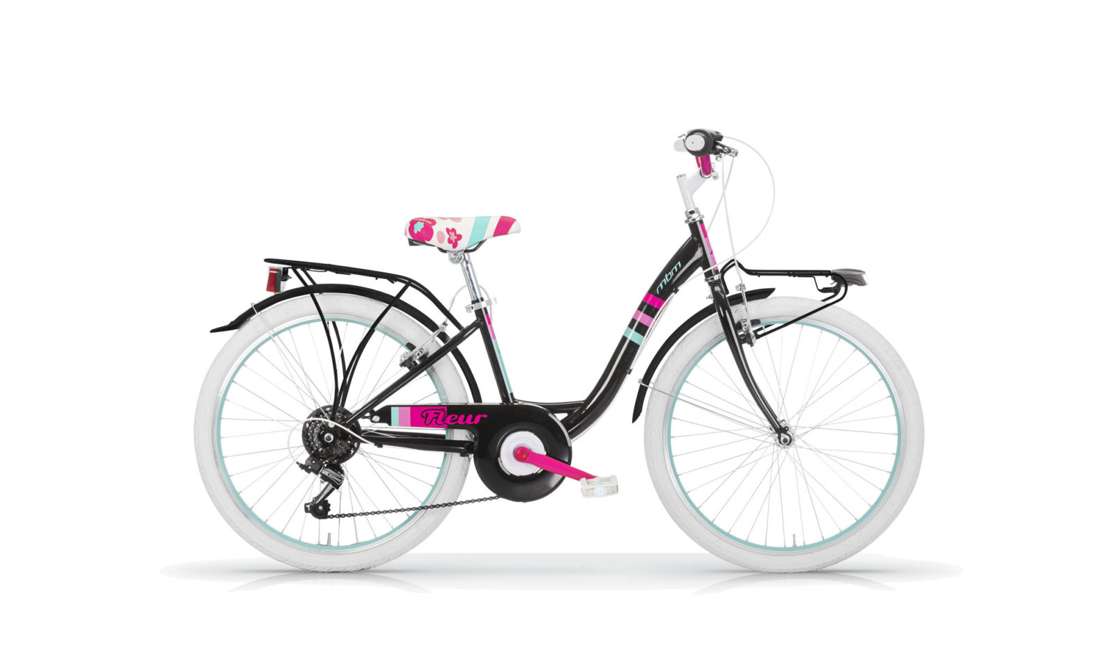 MBM Fleur Damesfiets 41 cm zwart pink 6 sp