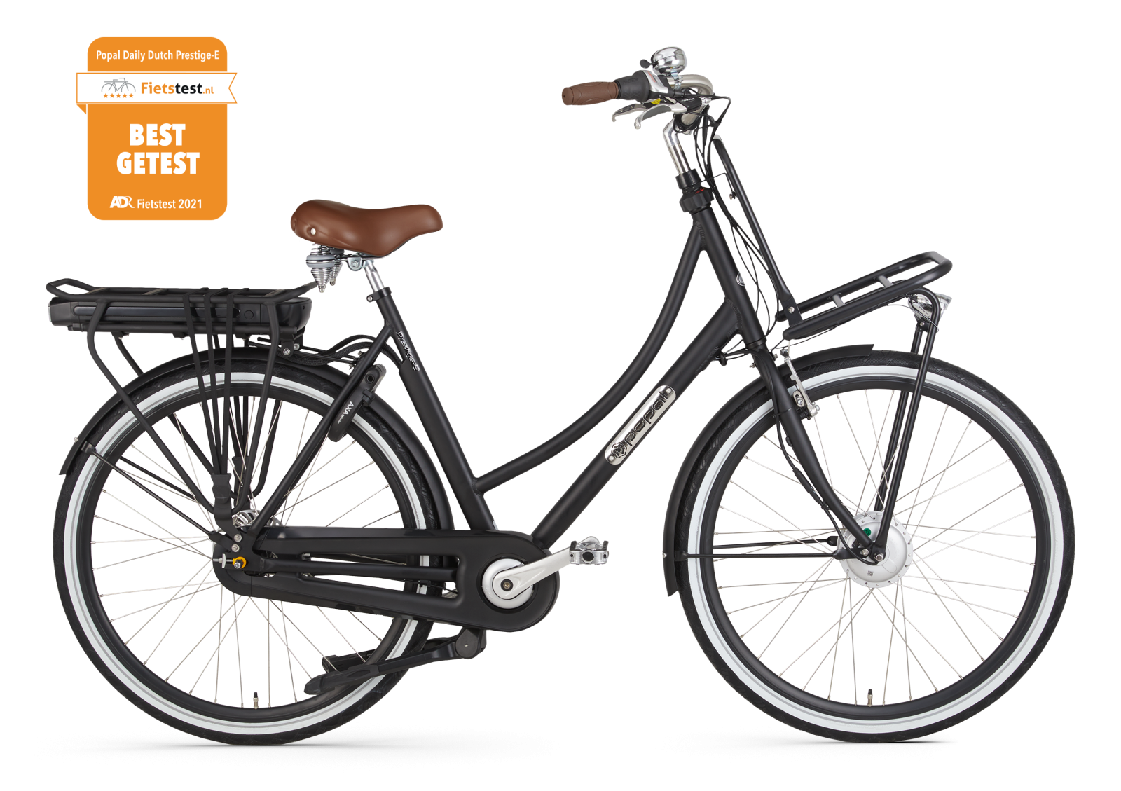 Popal Daily Dutch Prestige-E N7  Matt Black  28 inch / 59 cm Elektrische fietsen  E287010-59-MB