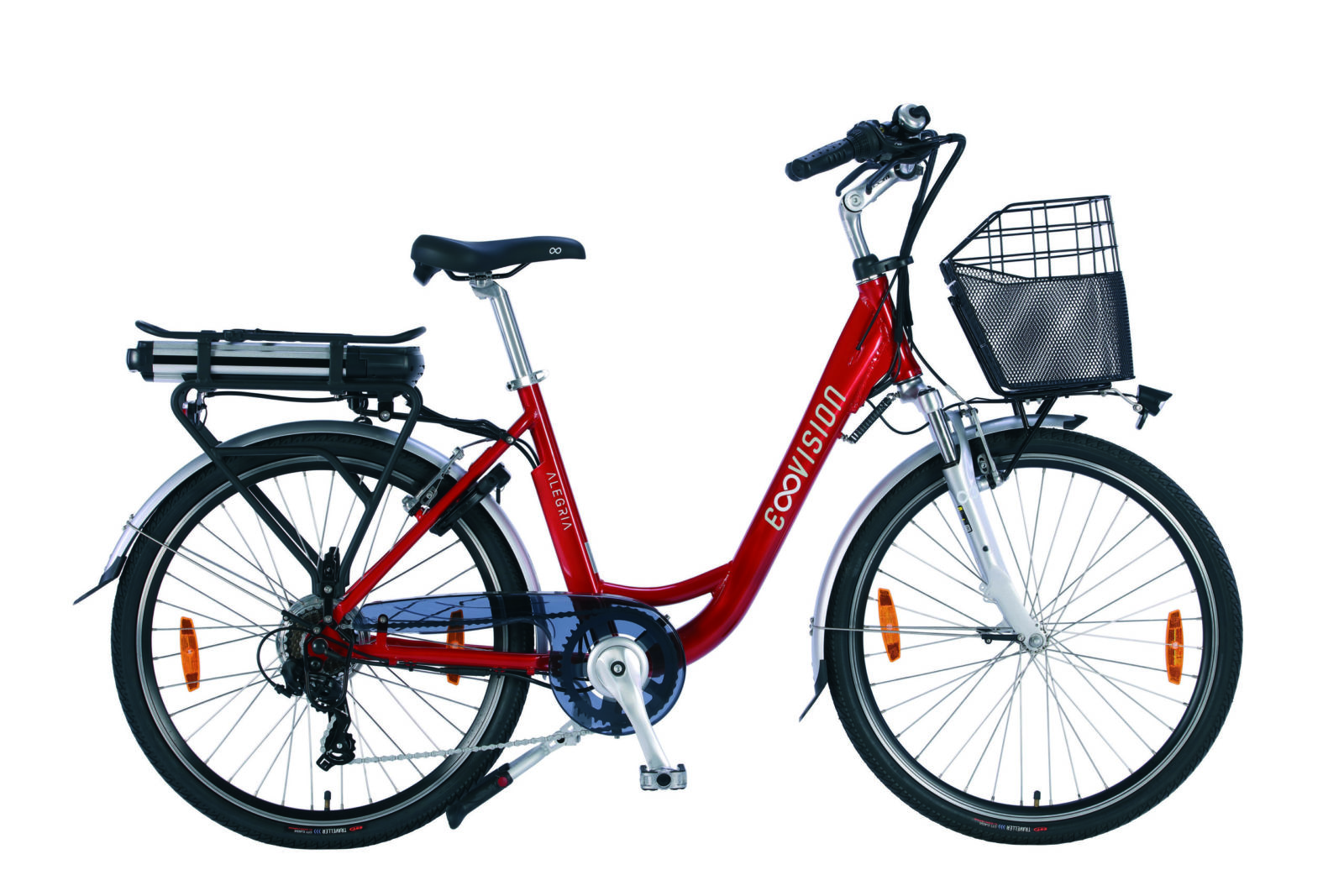 E- Vision Alegria Damesfiets 46 cm / 26 inch wiel  rood 7 sp