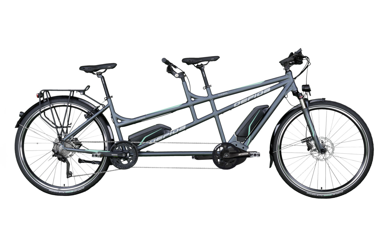 E-tandem Thoris Voyage  53 cm - 44 cm  Shimano XT 10 mat antra