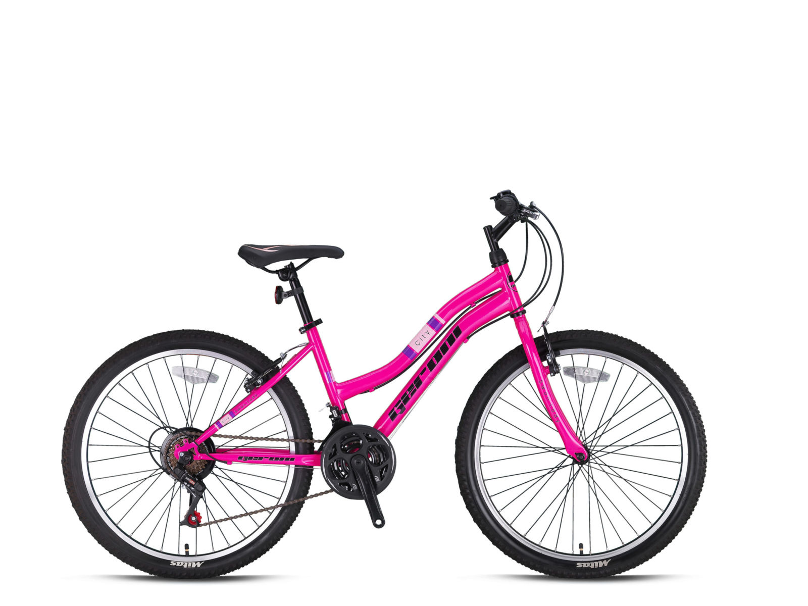 Swan  ATB  Damesfiets 34 cm V brake  roze 21 sp