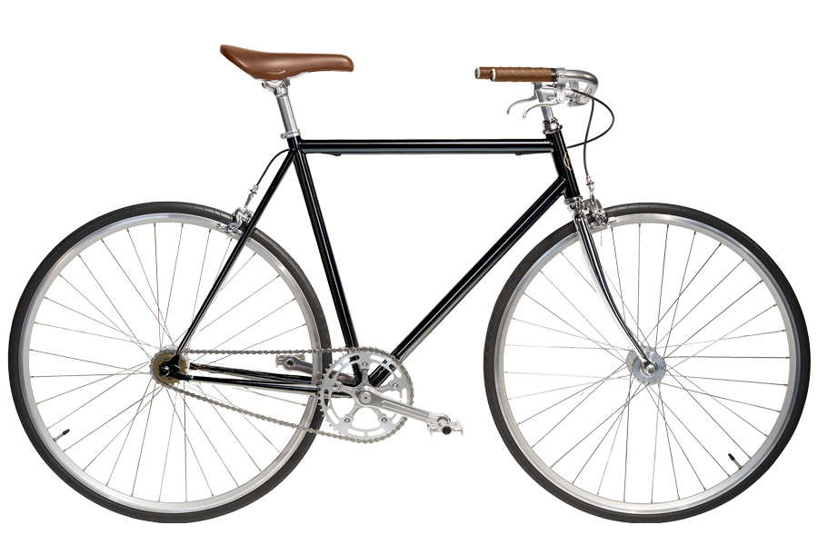 Jitensha Black/Alu/Camel Single Speed Fiets