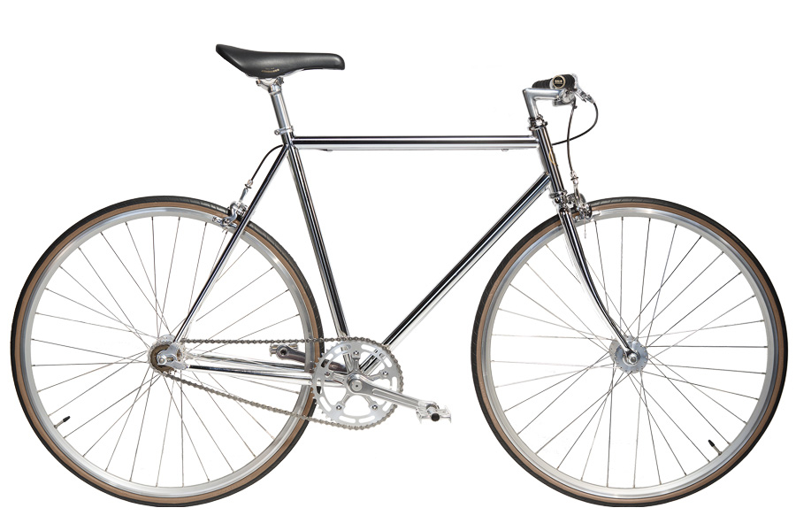 Jitensha Chrome/Alu/Black Single Speed Fiets
