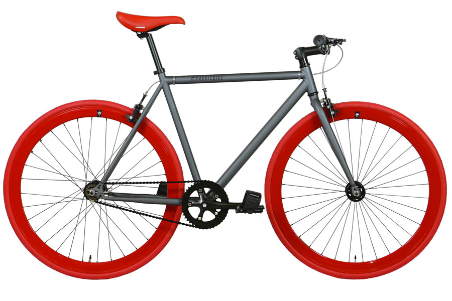 FabricBike Original Graphite & Red Fixie Fiets