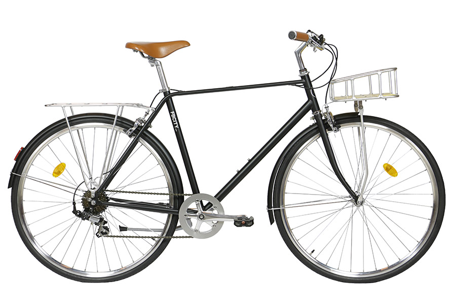 FabricBike City Classic 7 Speed Bicycle - Matte Black