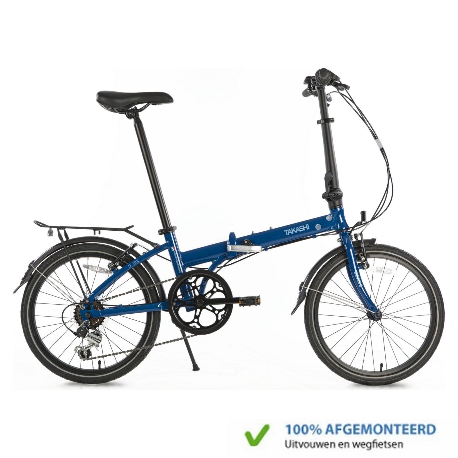 TAKASHi Vouwfiets Essential D Six Blauw