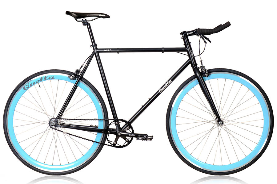 Quella Nero Sky Blue Fixie Fiets