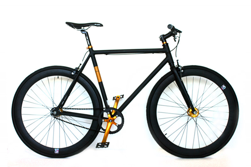 NoLogo Zwart Goud Fixie Fiets