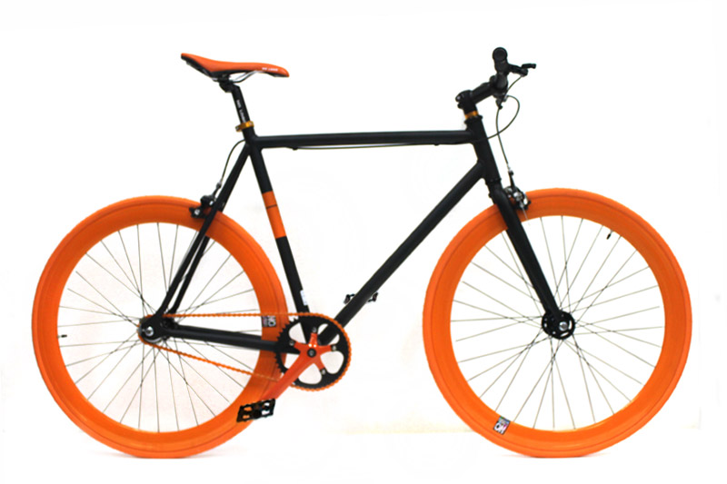 NoLogo Zwart Oranje Fixie Fiets