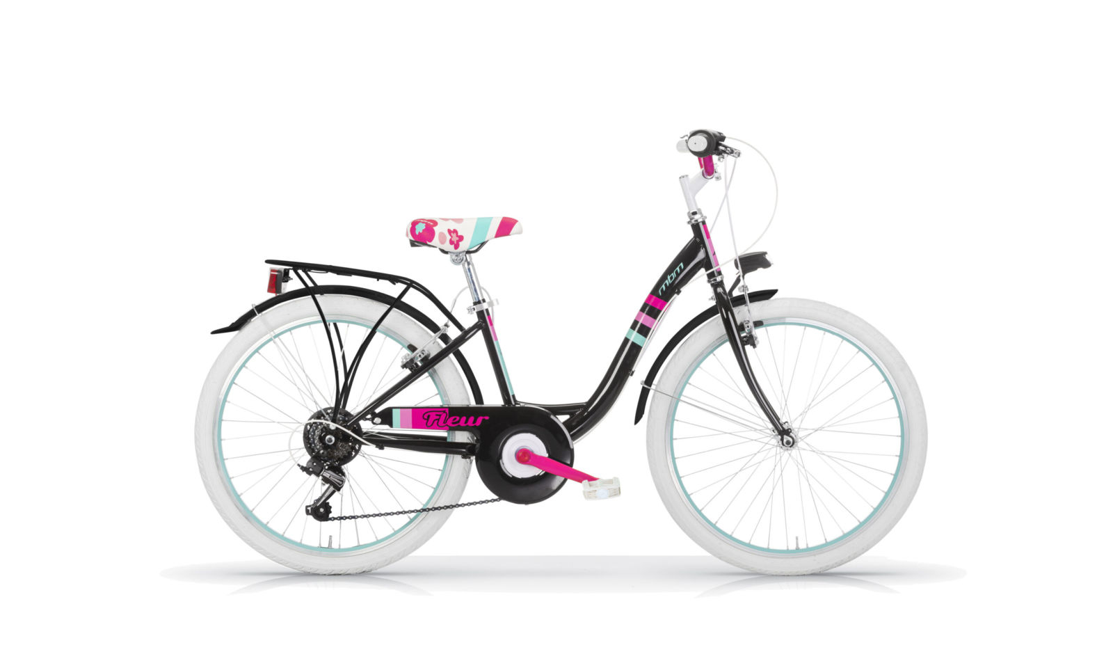 MBM Fleur Damesfiets 30 cm 6 Speed zwart pink