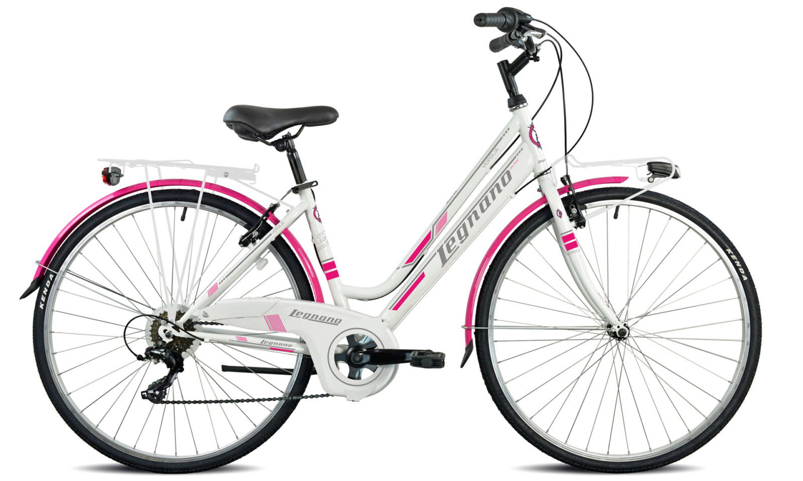 MBM Versillia 46 cm 6 Speed wit fuchsia